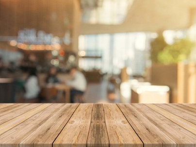 A wooden table.